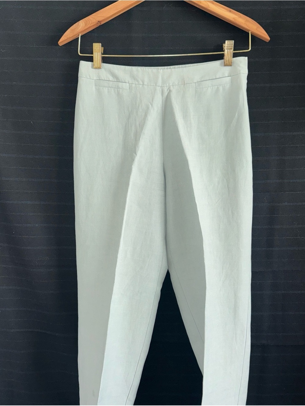 Sigrid Olsen Silk Linen Blend Pants Side Zip Straight Leg Petite 2P Quiet Luxury